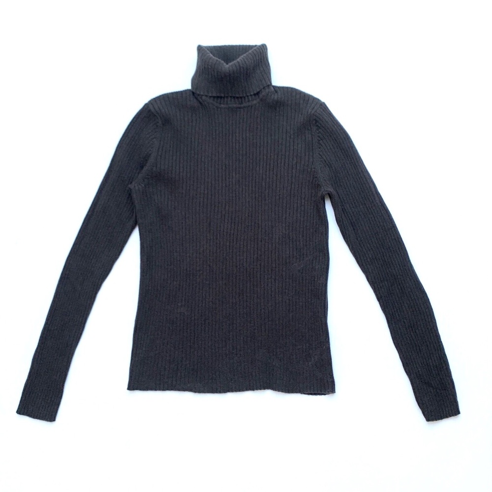 90s Y2K 2000s The Limited Brown Ribbed Knit Long Sleeve Turtleneck Sweater Top M